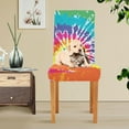 thumbnail image 6 of Tie Dye Dining Chair Covers Set of 4 Spandex Stretch Chair Slipcovers for Dining Room Restaurants, 6 of 6