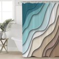 thumbnail image 5 of Fabric Teal Blue Shower Curtains Modern Geometric Bath Curtain Brown Abstract Waterproof Bathroom Curtain Decorative Bathtub Accessories 72x84inch, 5 of 6