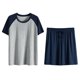 thumbnail image 1 of Pantalones cortos de algodón Lars Amadeus Conjuntos de pijama de salón para dormir suave Azul marino M, 1 of 5