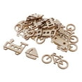 thumbnail image 4 of 50 Pieces Natural Blank Wood Bike Ship Car Train Plane Wooden Shapes Plaque Embellishment Tags for Kids Handmade DIY Craft 60x30mm, 4 of 7