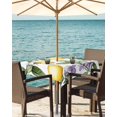 thumbnail image 3 of Outdoor Tablecloth with Umbrella Hole for Patio/Picnic/Party/Camping, Lemon Waterproof Table Cloth Square Cover Washable, Summer Bee Farmhouse Green Leaf Purple Flower 54"x 54", 3 of 7