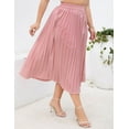 thumbnail image 4 of Women's Plus Size Pleated Skirt Casual Chiffon Elastic Waist Boho Skirts Plus Size Midi Skirts, 4 of 7