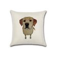 thumbnail image 3 of Yellow Labrador Pet Portrait Design Cotton Linen Fabric Decorative Indoor / Outdoor Throw Pillow Cover Set 18x18, 3 of 3