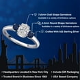 thumbnail image 2 of Gem Stone King 925 Sterling Silver DEF Lab Grown Diamond and Blue Sapphire Engagement Ring for Women | 1.14 Cttw | Oval 7X5MM | Gemstone April Birthstone | Size 7, 2 of 6