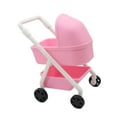 thumbnail image 3 of Dualoai 1/12 Scale Dollhouse Carriage Toy Dolls Crib Model Handmade Mini Bassinet Ornaments Crafted Accessories Scene Decor Pink, 3 of 9
