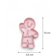 thumbnail image 3 of Cortador de Galletas Navideño de Gengibre, Molde de Plástico Rosa, 8.6 x 7.4 cm, Diseño Festivo para Repostería, Herramienta de Decoración para Galletas Tradicionales, 3 of 4