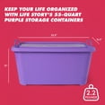 thumbnail image 4 of Life Story 55 Qt Stackable Storage Bin, Light Duty Lidded Container, Purple, 6 Pack, 4 of 9