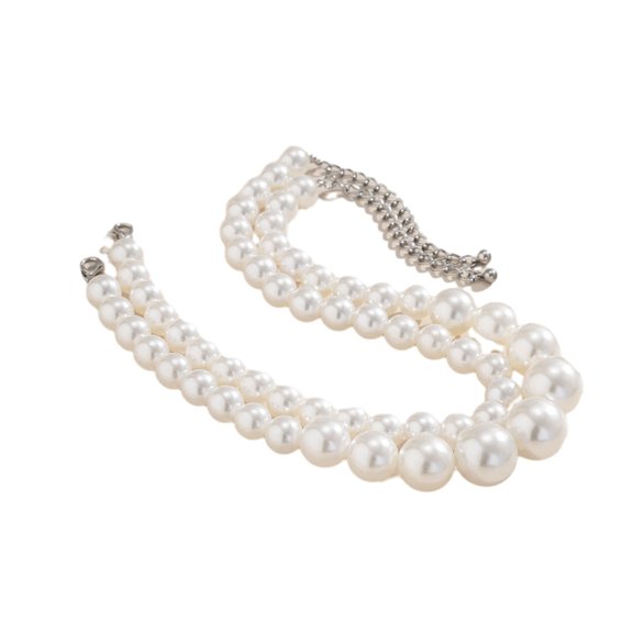 Misright Pearls Necklace Pearls Beads Necklace Pearls Material Party Jewelry for Daily