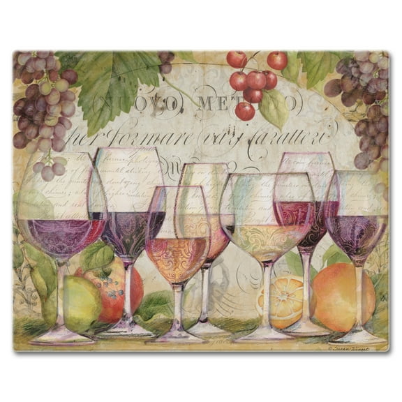CounterArt "Wine Country" 3mm Tempered Glass Cutting Board 15" by 12"