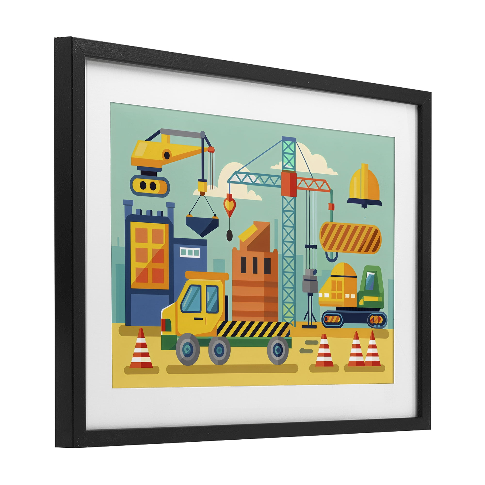 Stupell Industries Industrial Construction Site Black Framed Print Under Glass, design by Creative Studio