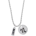 thumbnail image 1 of Delight Jewelry Silvertone Best Silvertone Script Initial Disc - N - Charm Necklace, 20"+3", 1 of 4