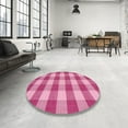 thumbnail image 3 of Ahgly Company Indoor Square Contemporary Deep Pink Abstract Area Rugs, 4' Square, 3 of 6