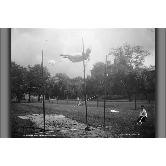 24"x36" Gallery Poster, Pole vaulting at US Naval Academy annapolis maryland 1890s