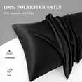 thumbnail image 6 of PiccoCasa 2 Pcs Satin Pillowcase Zippered Silky Sateen, King Black, 6 of 7