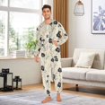 thumbnail image 6 of FORMRS Onesies Pajama for Adults Unisex Hoodie Winter Jumpsuit One Piece Sleepwear, Sizes S-2XL, Small Black Flowers, 6 of 7