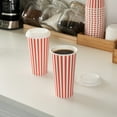 thumbnail image 4 of Restpresso 20 oz Red and White Stripe Paper Single Wall Coffee Cup - with White Lid - 3 1/2"x 3 1/2"x 6 1/2" - 400 count box, 4 of 11