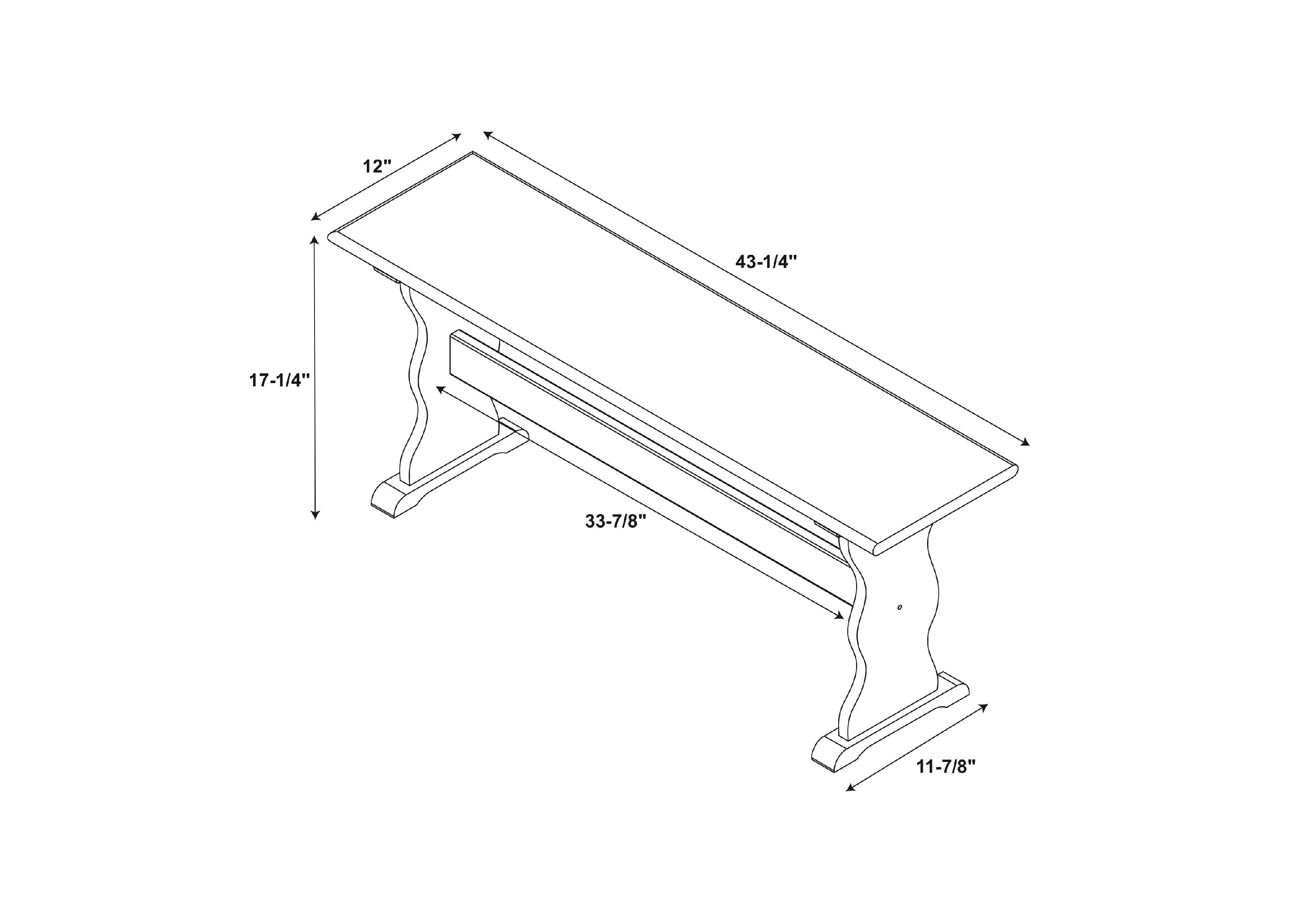 Linon Varden Farmhouse Dining Bench, Walnut