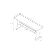 Linon Varden Farmhouse Dining Bench, Honey Brown