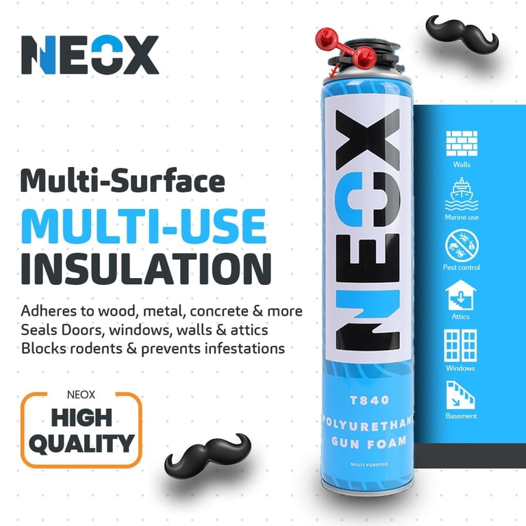 Neox Closed Cell Spray Foam for Insulation - 6 x 29.6 Oz High