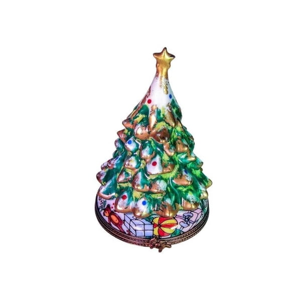 Christmas Tree Elegance for Holiday Decor Limoges Box Porcelain Figurine
