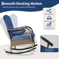 thumbnail image 4 of Outdoor Wicker Rocking Chair, Patio Rattan Rocker Chair with Cushions & Steel Frame, All-Weather Rocking Lawn Wicker Furniture for Garden Backyard Porch, 4 of 7