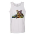 thumbnail image 5 of First We Still Your Heart Then Your Bed | Funny Neon Colorful Cat | Dean Russo Art Animal Lover Mens Tank Top, White, Small, 5 of 6
