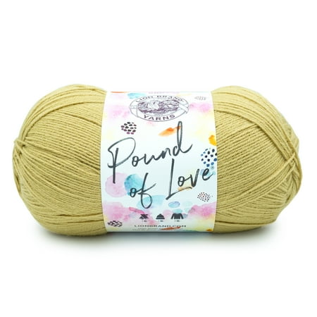 UPC: 0842093130178 | Lion Brand Yarn Pound of Love Straw 1 Pound Medium Premium Acrylic Yellow Yarn 1 Pack