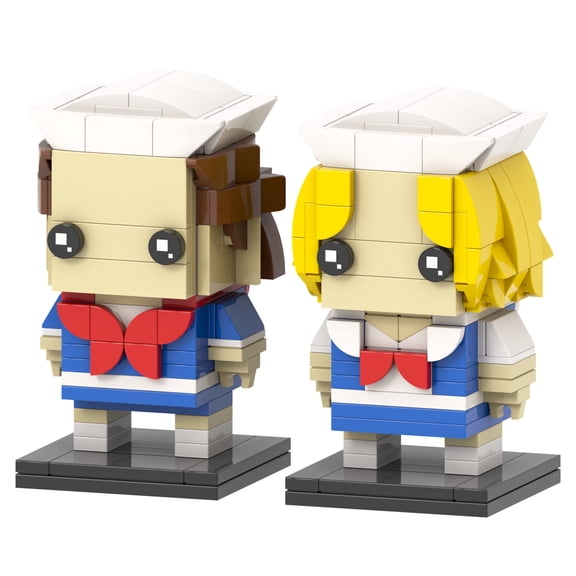 MOOXI Strangers Steve Harrington and Robin Buckley Brickheadz Action Figures Building Block Set,Classic Creative Building Blocks Children Kit,Gifts for Kids(342pcs)