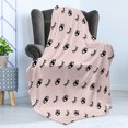 thumbnail image 4 of Eyelash Soft Flannel Fleece Throw Blanket, Doodle Style Open and Closed Eyes Hand Drawn Sketch Abstract Kids Design, Cozy Plush for Indoor and Outdoor Use, 70" x 90", Rose Black White, by Ambesonne, 4 of 5