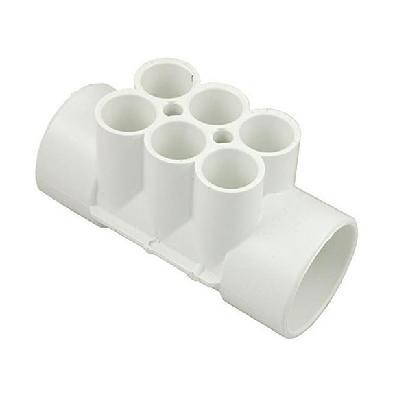 Waterway 672-4270B 2" Slip x 2" Slip x 0.75" Slip 6-Port Manifold