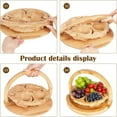 thumbnail image 4 of Handmade Wooden Carved Serving Tray for Fruits Bread Foldable Snack Dish, 4 of 6