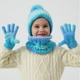 thumbnail image 6 of OGLCCG Kids Pompom Winter Beanie Hat Scart Gloves Set,Boys Girls Knitted Fleece Lined Beanie with Neck Scarf Thick Gloves for Cold Weather 3-10 Years, 6 of 6
