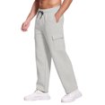 thumbnail image 2 of Men's Casual Sports Loose Leggings, Long Panel Fitness Running Training Pants for Gym, Yoga and Workout Sessions,Light Gray,2XL, 2 of 6