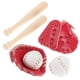 thumbnail image 1 of KAKOWELY 2 juegos de bate de béisbol, guante y pelota en miniatura para deportes, accesorios deportivos para casas pequeñas., 1 of 4