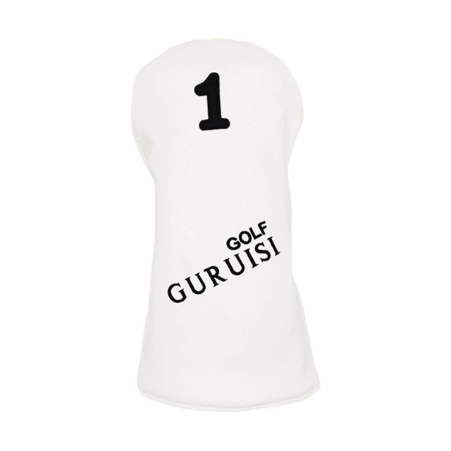 pitrice Golf Head Covers Driver Fairway Wood Putter Sleeve Hybrid Cover w/Number Tag White 1 37x15cm