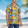 thumbnail image 2 of Lsque Various Balls pattern Hawaiian Shirt for Men, Unisex Summer Beach Casual Short Sleeve Button Down Shirts-Large, 2 of 9