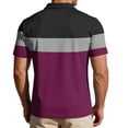 thumbnail image 5 of Uwinwear Men's Polo Shirts Striped printed Short Sleeve Casual Polo Shirts Slim Fit Golf Shirts Big and Tall Summer Outdoor Lightweight Tops,Purple,L, 5 of 6