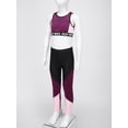 thumbnail image 6 of MSemis Kids Girls Two Piece Yoga Sports Suit Crop Top with Athletic Leggings Pink Black 14, 6 of 6