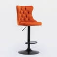 thumbnail image 5 of Cfowner Swivel Velvet Bar Stools Set of 2, Adjustable Counter Height Bar Chairs with Black Metal Base-Orange, 5 of 8