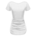 thumbnail image 2 of FashionOutfit Women's Cap Sleeve Scoop Neck Shirred Tee, 2 of 3