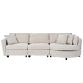 thumbnail image 5 of U_STYLE Three Indoor Cushioned Combination Sofas with Three Pillows and Curved Seat, for Living Room, Study Room, and Apartment, 5 of 9