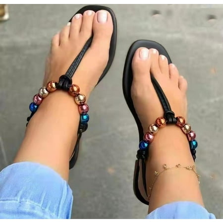

Homedles Sandals for Women- Open toe Gift for Women Comfortable Beach Flat Casual Women Sandals Black 41