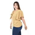 thumbnail image 2 of Blusa con moño al frente Roman Fashion /Tallas Extras, 1874 (Cafe) cafe 38, 2 of 5