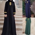 thumbnail image 6 of Women Plain Muslim Dresses Abaya Prayer Maxi Dress Kaftan Ladies Arab Robe, 6 of 9