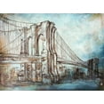 thumbnail image 2 of Tre Sorelle Studios 14x12 White Modern Wood Framed Museum Art Print Titled - Brooklyn Bridge, 2 of 4