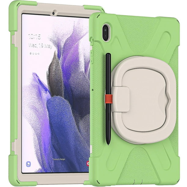 Funda protectora de color para Samsung Tab S7 Fe de 12,4 pulgadas con soporte para bolígrafo, anillo ajustable grande y protección contra golpes.