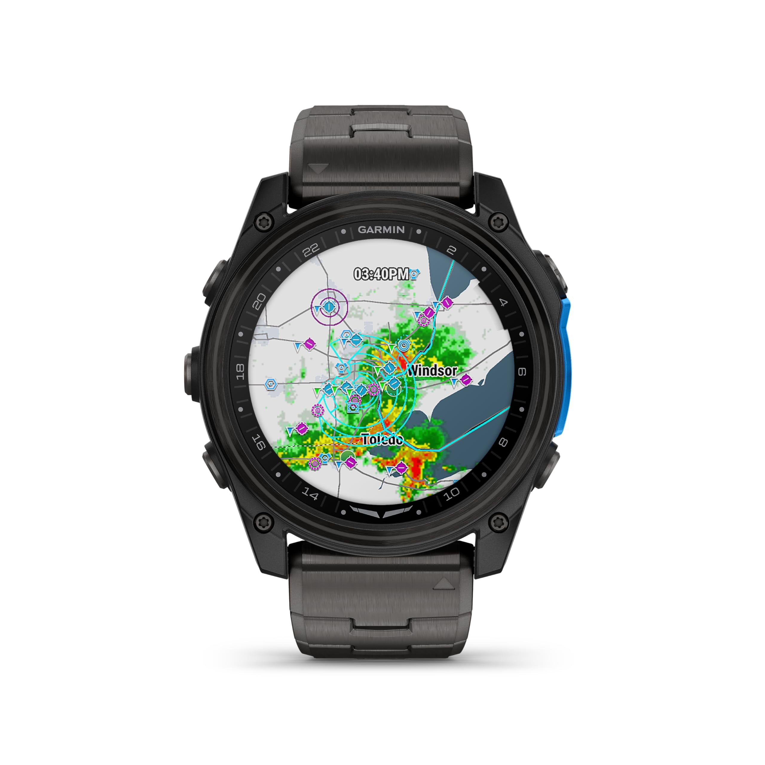 Garmin D2 Mach 2, (51 mm), Carbon DLC Titanium w/ Vented Titanium Band (010-02905-30)
