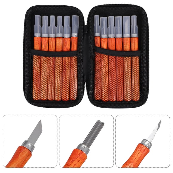 OUNONA 1Set Wood Carving Tools Set Made of Sturdy Wood and Zinc Alloy for Intricate Carving and Sculpting