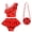 C, variant on Girls Red Polka Dots Swimsuit Bathing Suits Girl Ruffled Tankini Bikini Two Piece Swimwear Beachwear