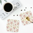thumbnail image 4 of Kdxio Floral Funny Coasters,4 Pcs Leather Coasters,Housewarming Gifts,Protect Furniture from Water Marks Scratch and Damage, 4 of 8